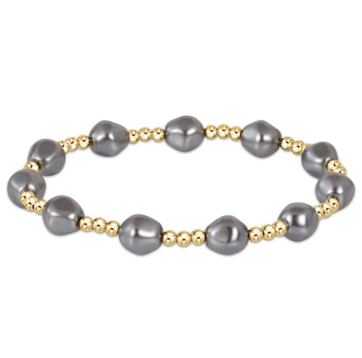 Admire Gold 3mm Bead Bracelet- Dark Grey