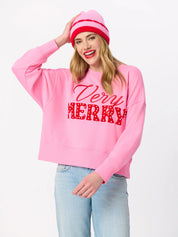 Shiraleah "Very Merry" Pearls Relaxed Fit Sweatshirt