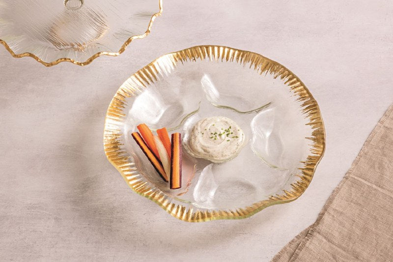 Gold Edge Ruffle Section Platter