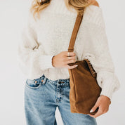 Rosemary Suede Bucket Bag / Camel