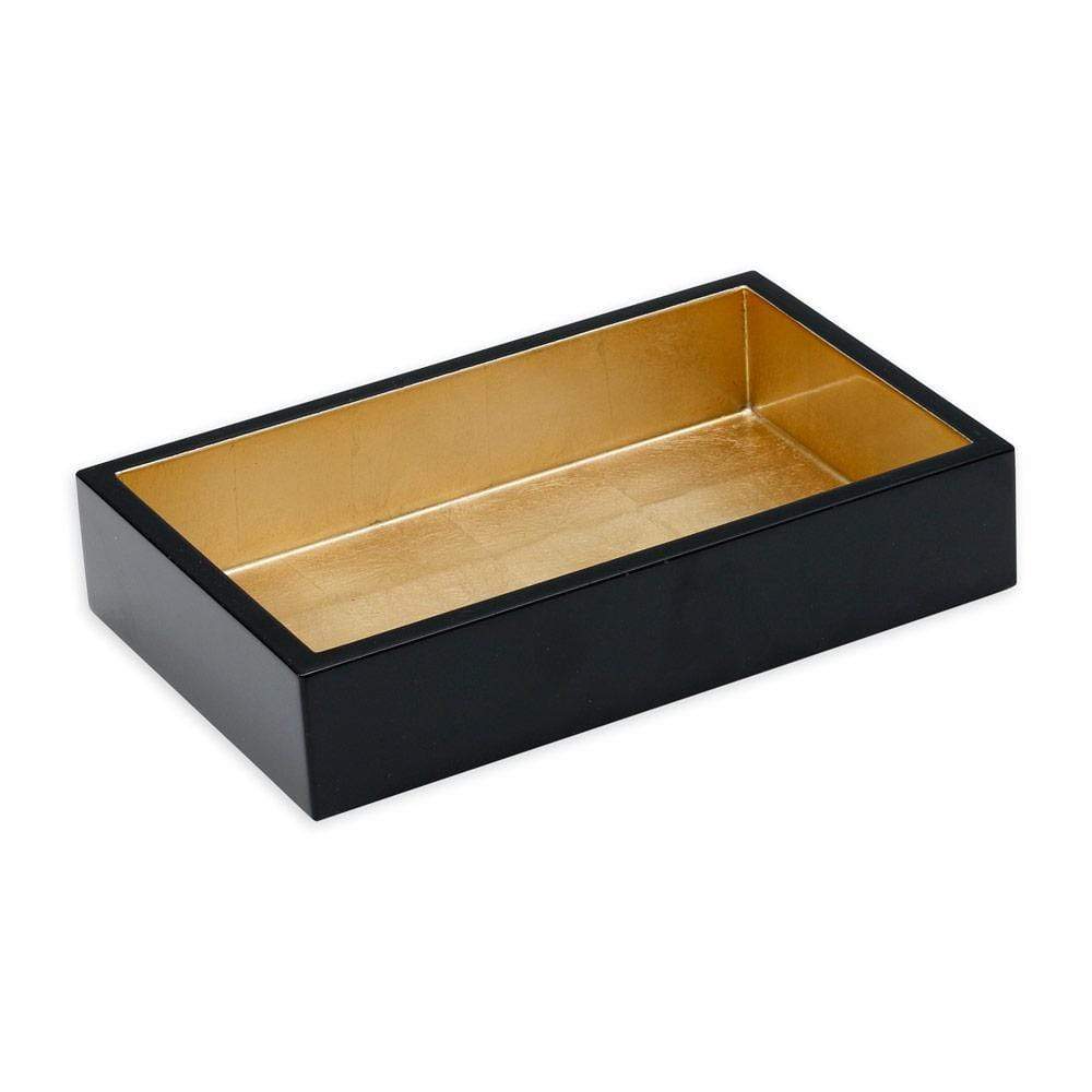 Caspari - Lacquer Guest Towel Napkin Holder in Black & Gold