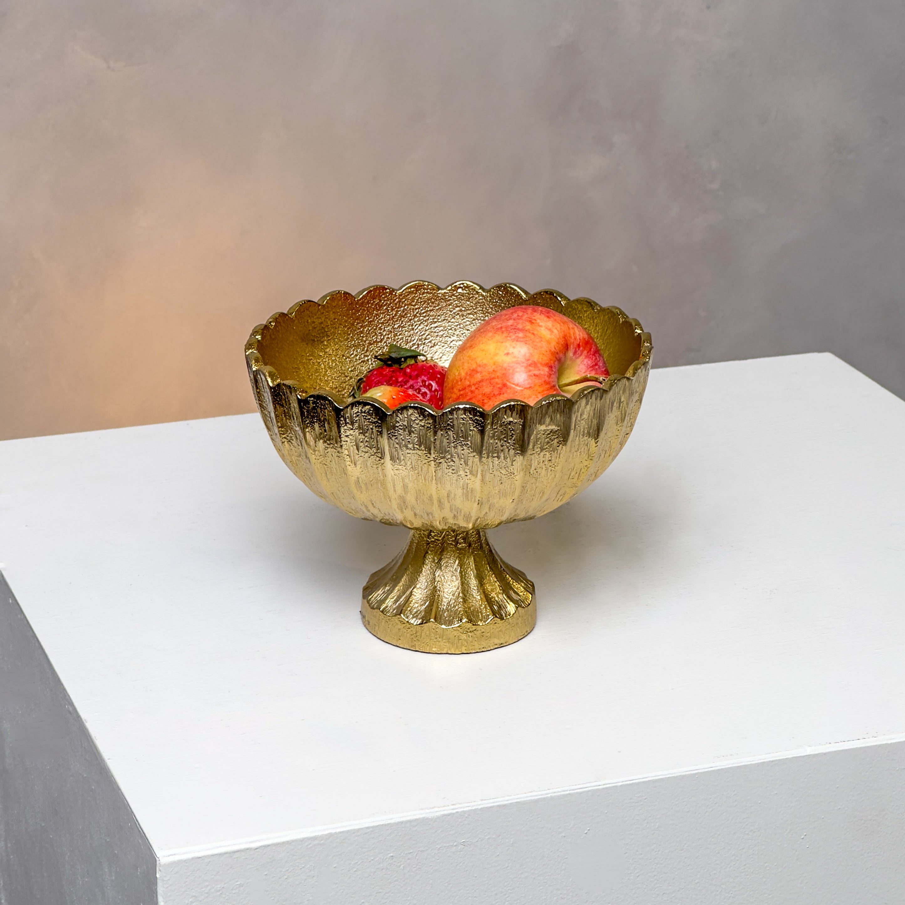 Gold Aluminum Pedestal Bowl