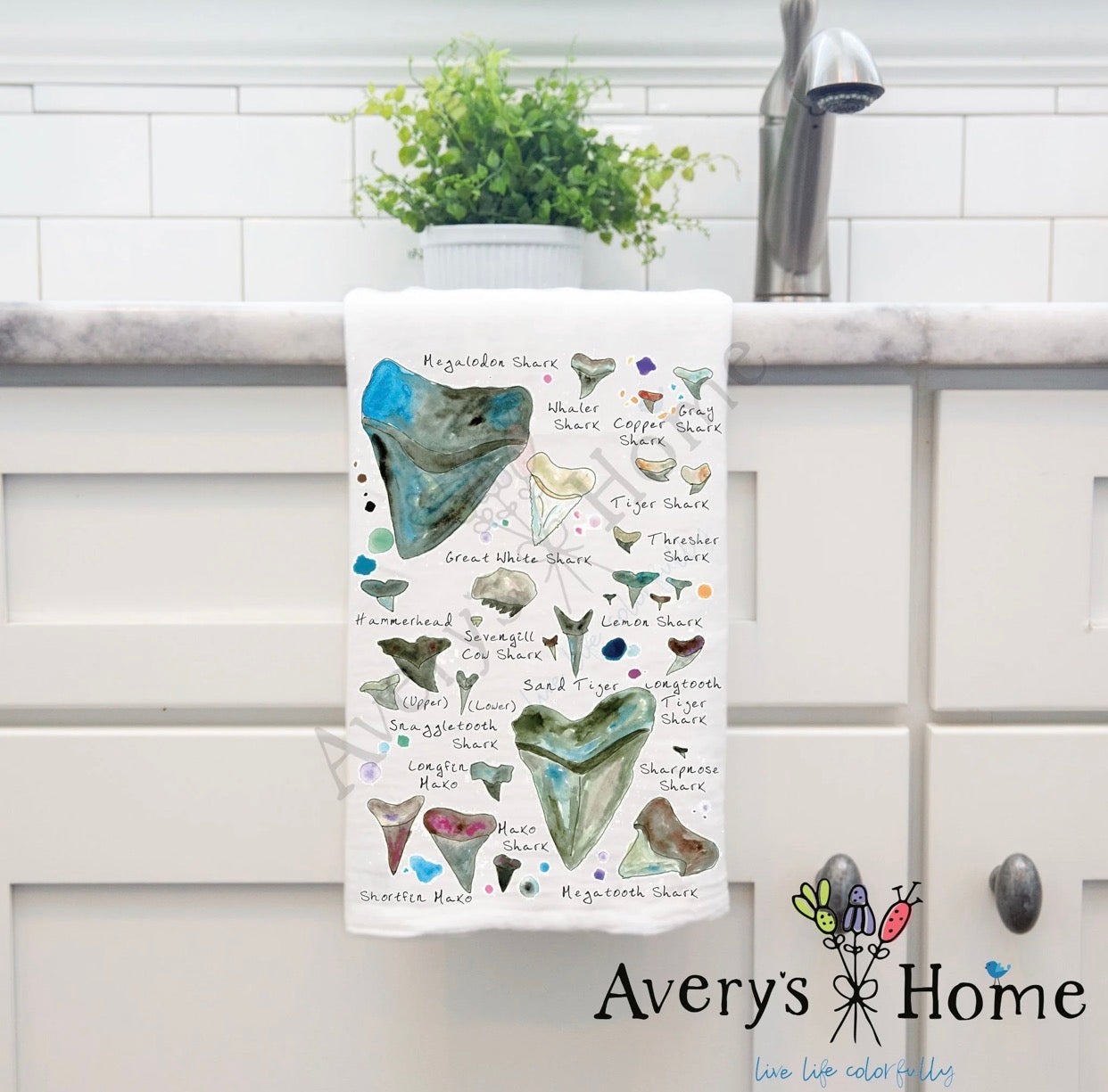 Kitchen Towel / Shark Tooth Collector