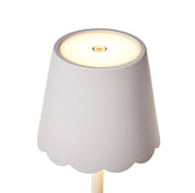 White LED Cordless Table Lamp With Scalloped Edge