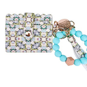 Beaded Bangle Key Chain/ Wallet- Petunia