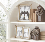 Clear Glass Pane and Gold Metal Frame