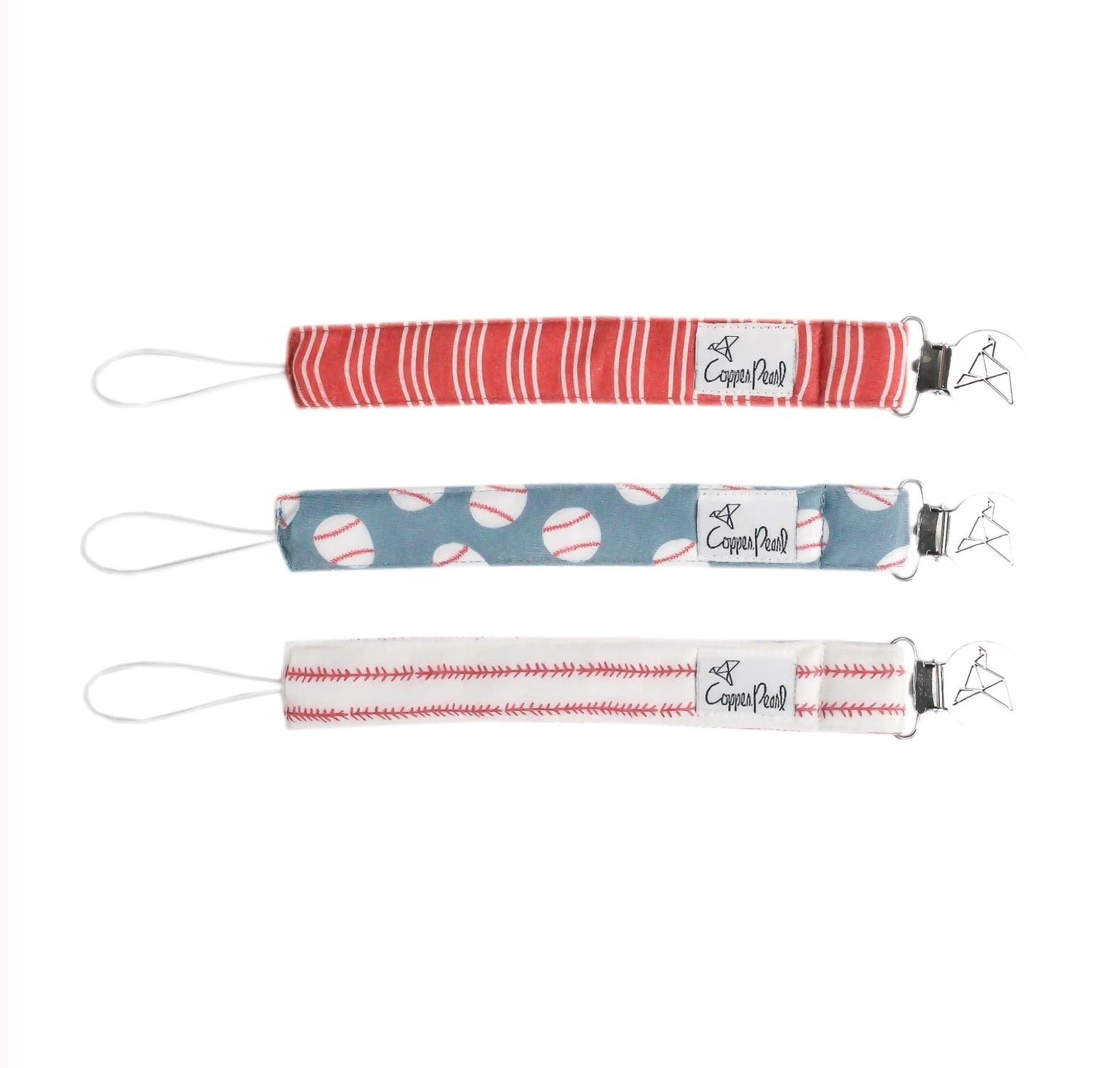 Knit Binky Clip 3 Pack- Slugger