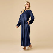 Serenity Shear Mink Zip 3/4 Sleeve Robe - Midnight
