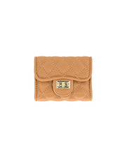 Quilted Credit Card Holder- Camel