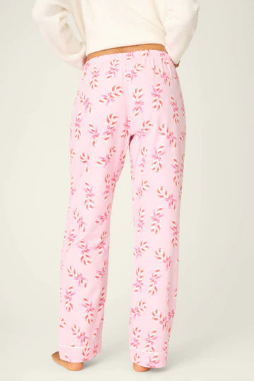 PJ Salvage-Sweeter Than Sugar Candy Cane Print Flannel Pants
