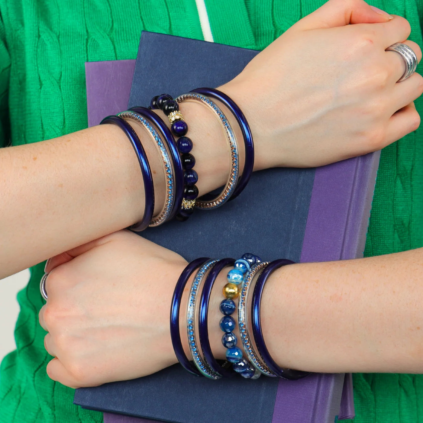 Budha Girl - MIDNIGHT ALL WEATHER BANGLES® (SET OF 3) - SERENITY PRAYER