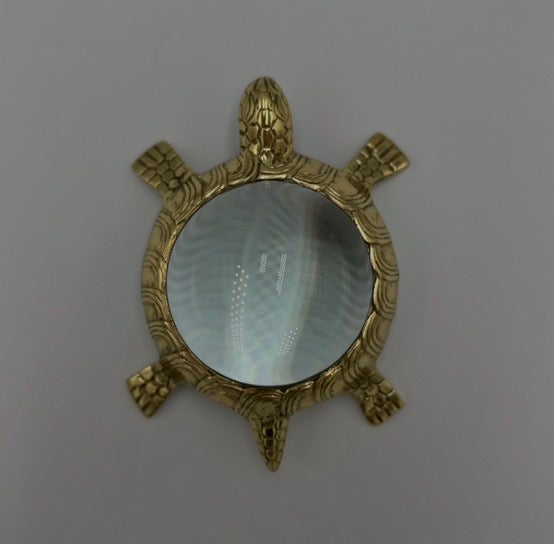 Large Brass Magnifying Turtle