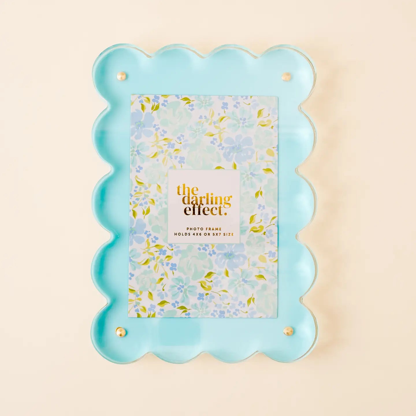 Acrylic Frame Rectangle Scalloped- Blue