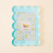 Acrylic Frame Rectangle Scalloped- Blue