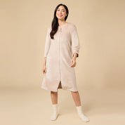 Serenity Shear Mink Zip 3/4 Sleeve Robe 42” - Coco
