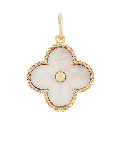 Clover Pendant- Cream/ Gold