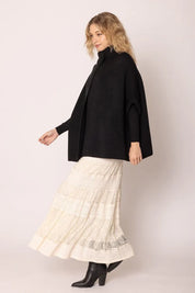 Button Neck Cardigan / Black