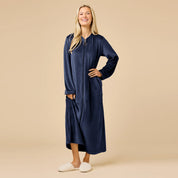 Serenity Shear Mink Zip 3/4 Sleeve Robe - Midnight