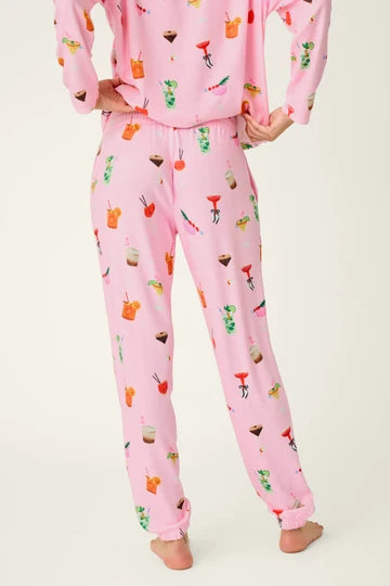 PJ Salvage- First Chair, Last Call Cocktail Print Jogger Pajama Pants