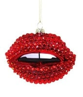 Ornaments- Rhinestone Lips-Red