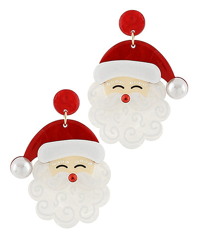 Christmas Santa Acetate Earrings