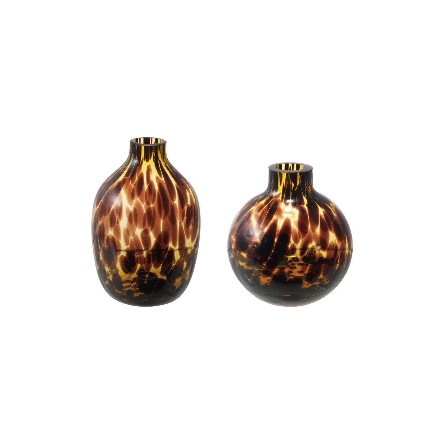 Tortoise Glass Vase Set Of 2