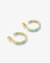 Heiress Ombré Hoops .75" Blue Opal