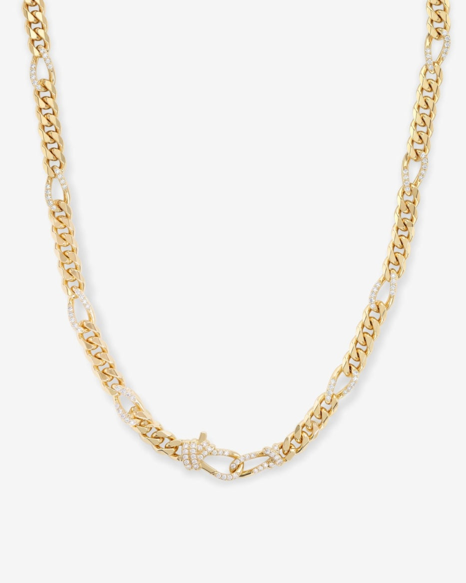 Knot Figaro Chain Necklace 18”