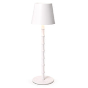 Portable Cordless Bamboo Table Lamp - White