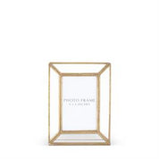 Clear Glass Pane and Gold Metal Frame