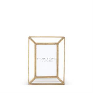 Clear Glass Pane and Gold Metal Frame
