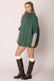 Button Neck Cardigan / Green