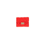 Quilted Credit Card Holder- Red