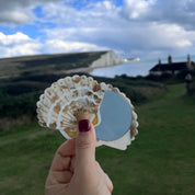 Hand Painted Vintage Compact Mirror - Seashell
