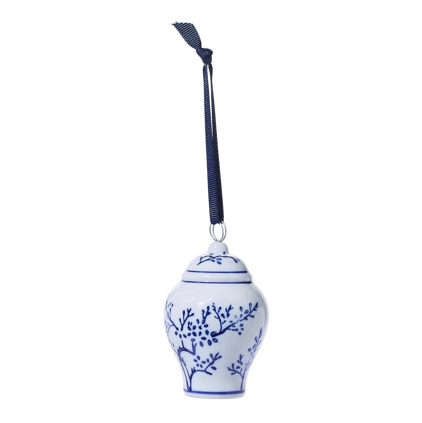 BLUE AND WHITE TEMPLE JAR ORNAMENT / PLACE CARD HOLDER