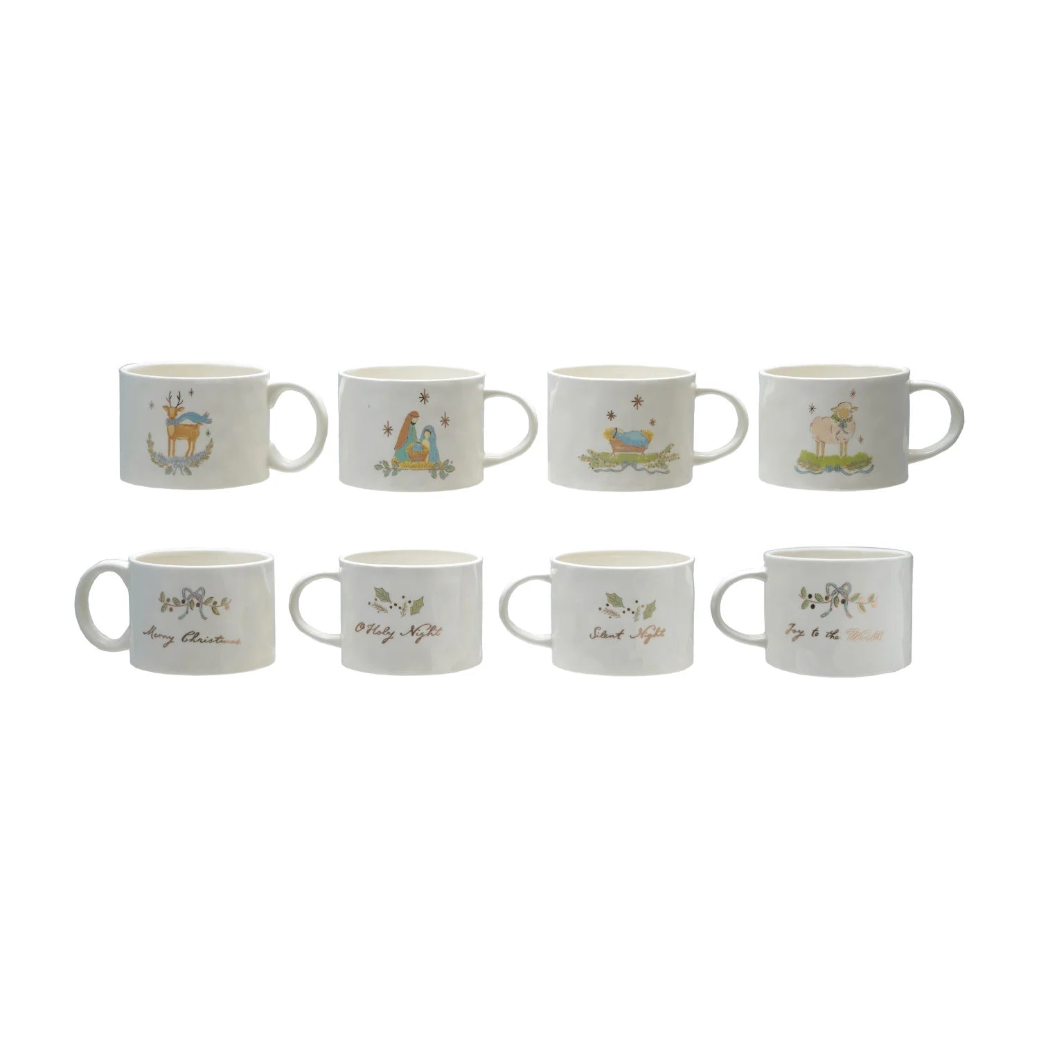 14 oz. Stoneware Mug / 4 Christmas Sayings