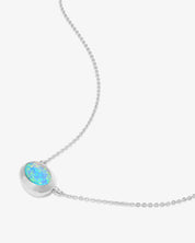She's a Boss Pendant Silver Necklace - Blue Opal