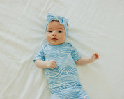 Knit Headband Bow- Surf