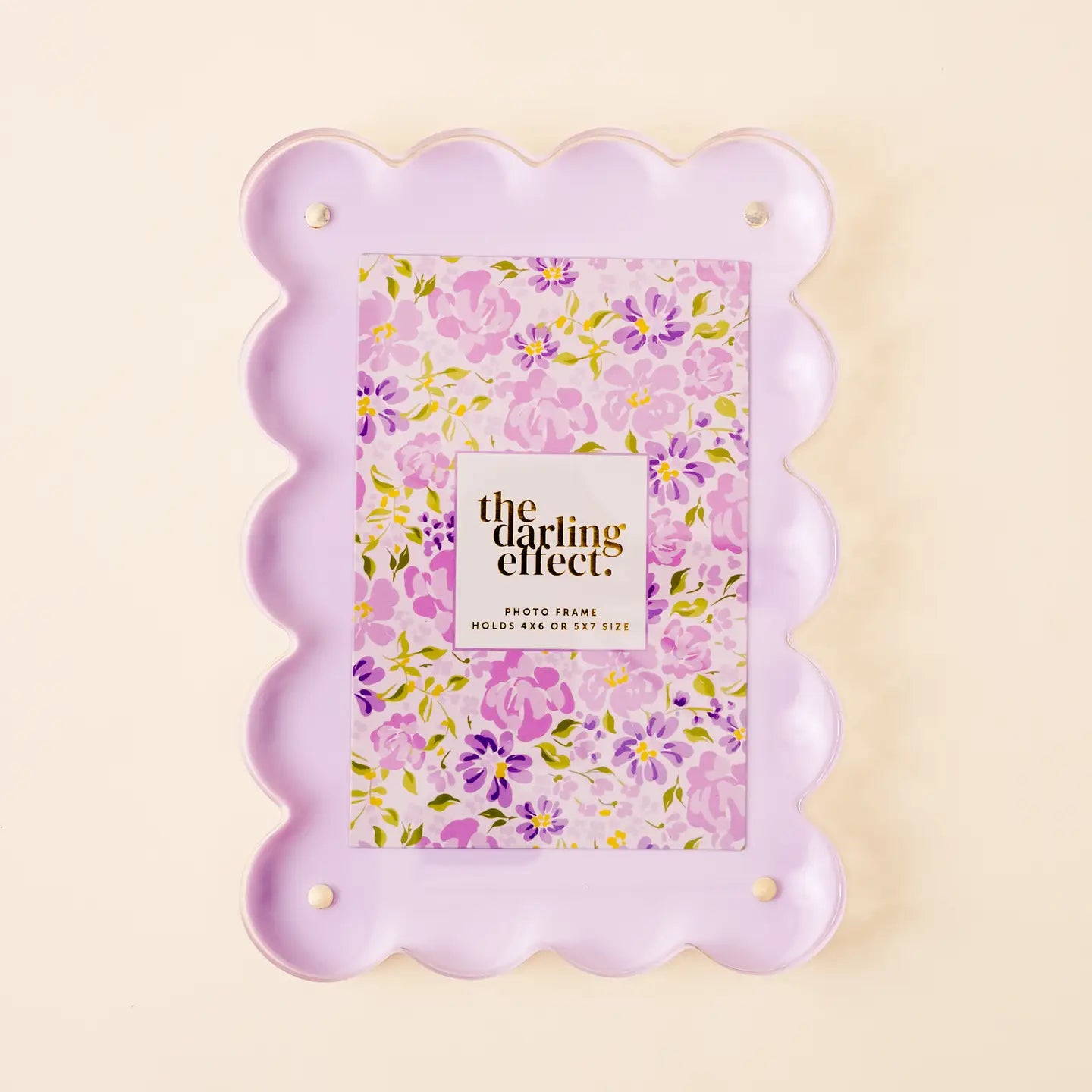 Acrylic Frame Rectangle Scalloped- Purple