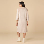 Serenity Shear Mink Zip 3/4 Sleeve Robe 42” - Coco