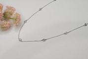 Log CZ Crystal Necklace- Silver