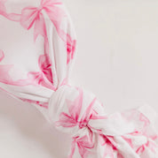 Bamboo Knit Swaddle Blanket- Bow My Gosh