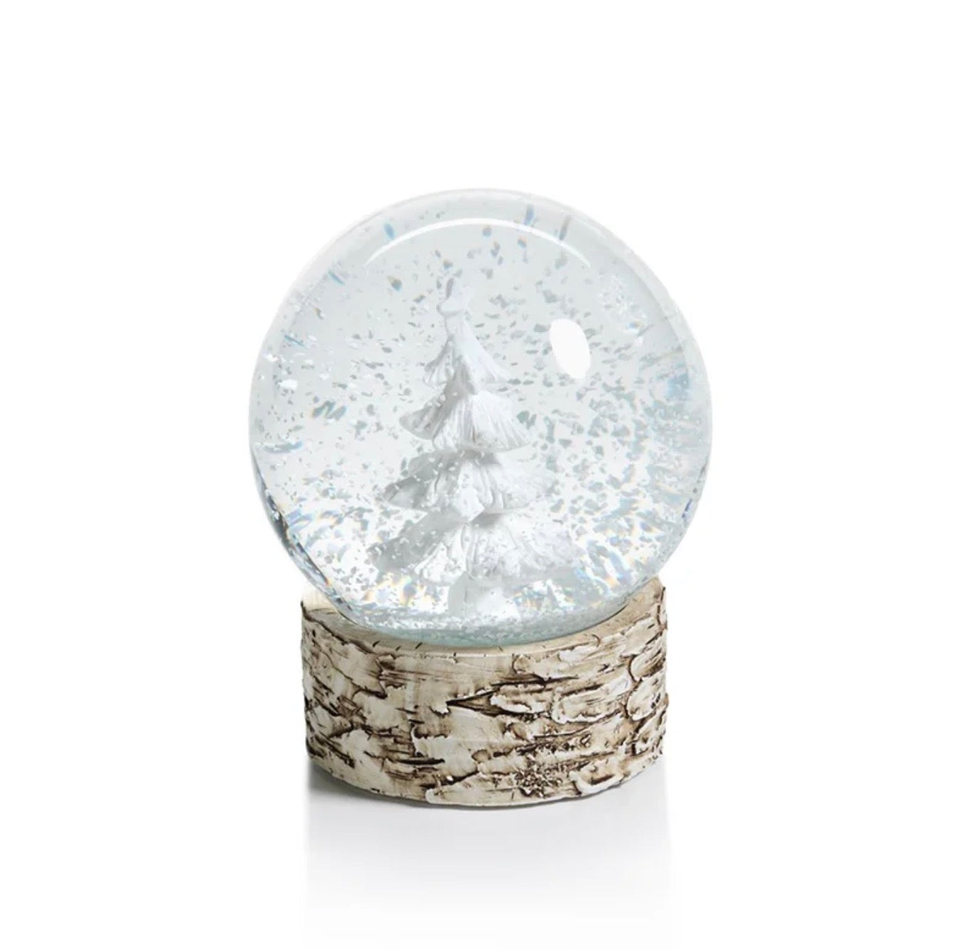 Snow Globe On Birch With Tree Large