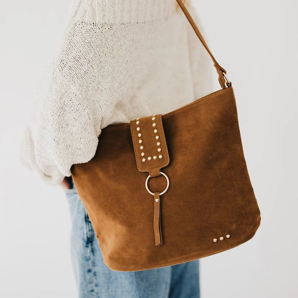 Rosemary Suede Bucket Bag / Camel