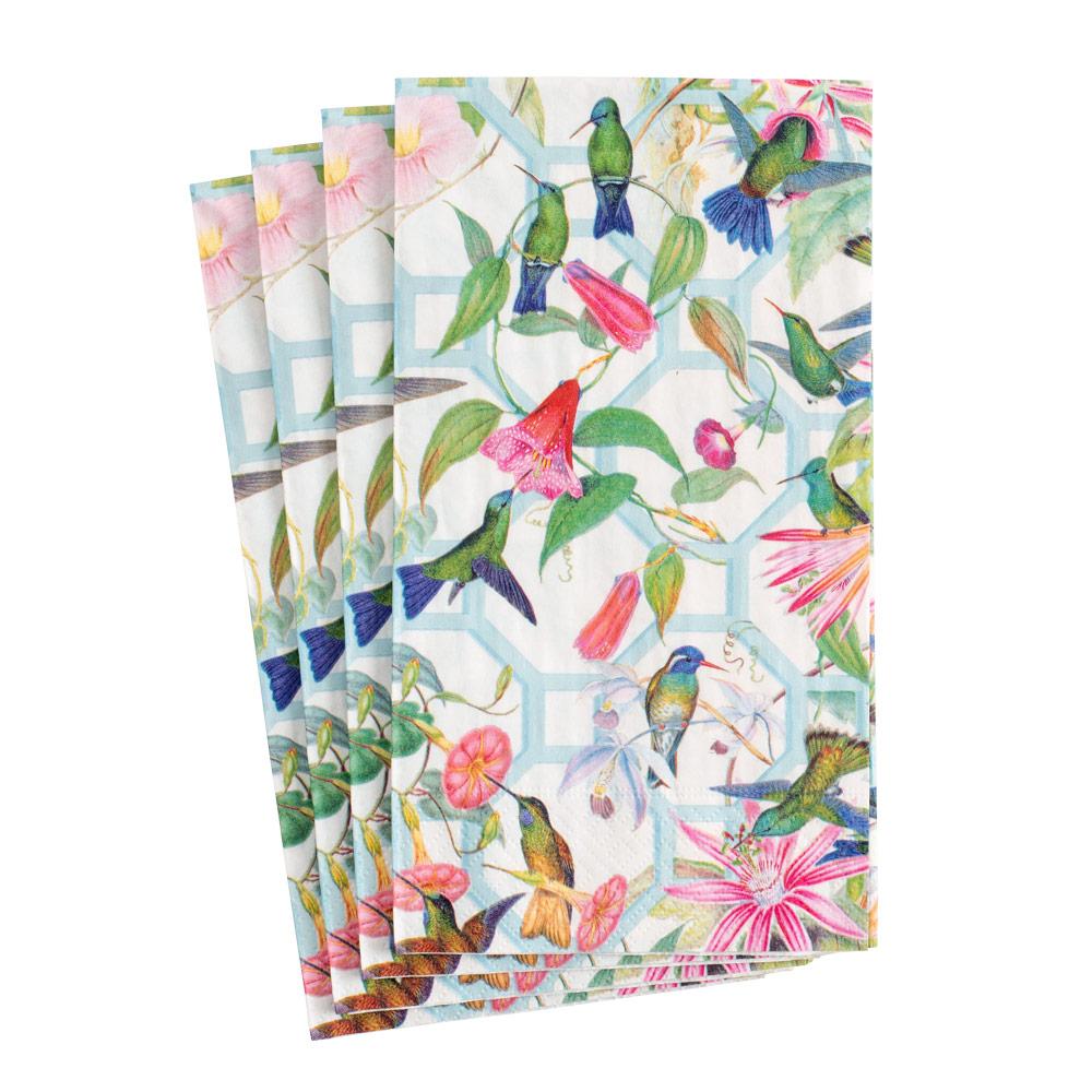 Caspari Guest Napkin - Hummingbird Trellis