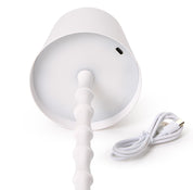 Portable Cordless Bamboo Table Lamp - White