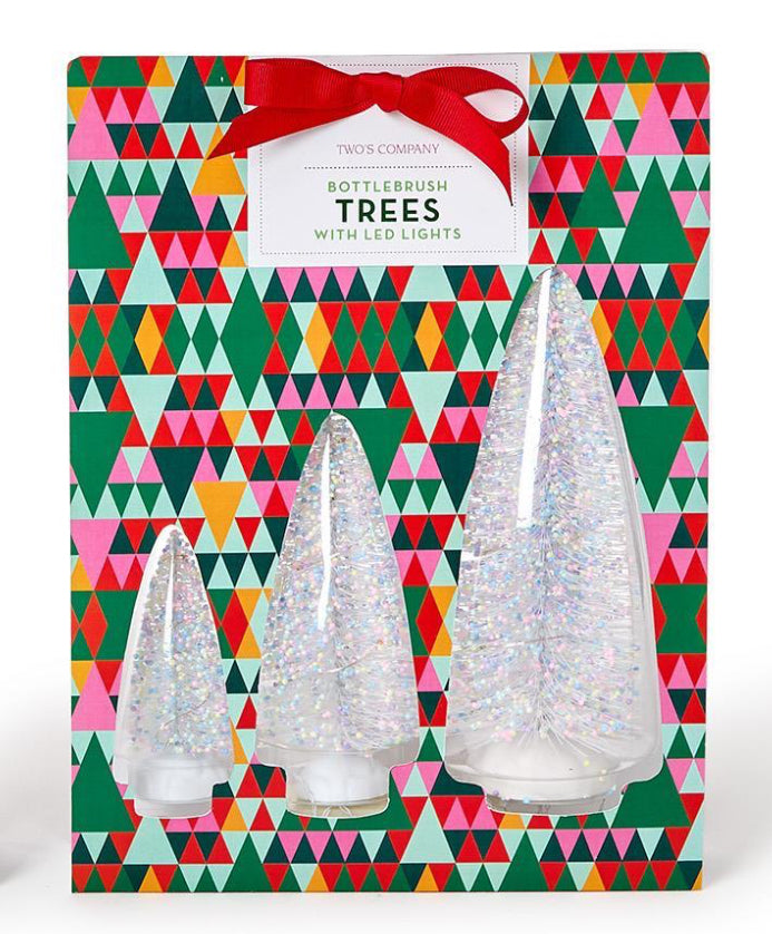 LED Bottlebrush Trees- White