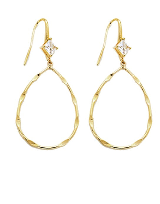 Crystal Accent Teardrop Dangle Earring