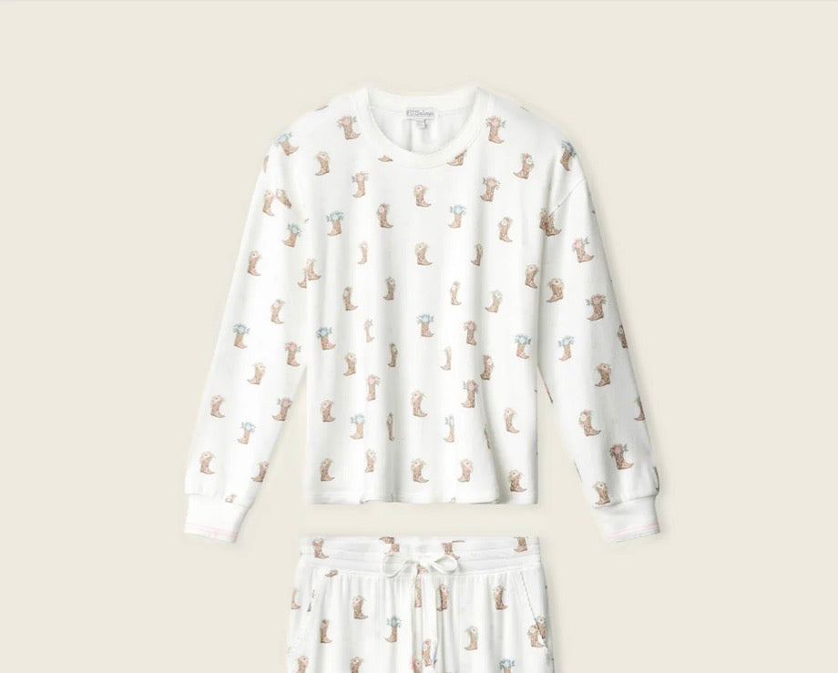 PJ Salvage Western Blooms Boot Bouquet  Long Sleeve Top