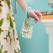 Beaded Bangle Key Chain/ Wallet- Petunia